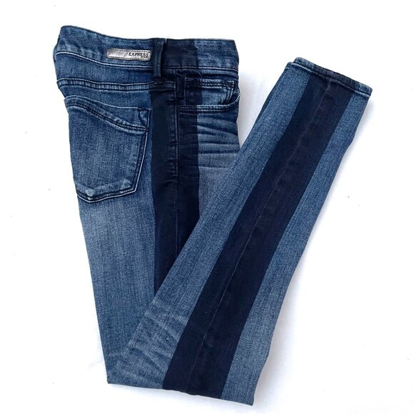 Express Stella Black Stripe skinny Jeans leggings size S - Picture 3 of 12